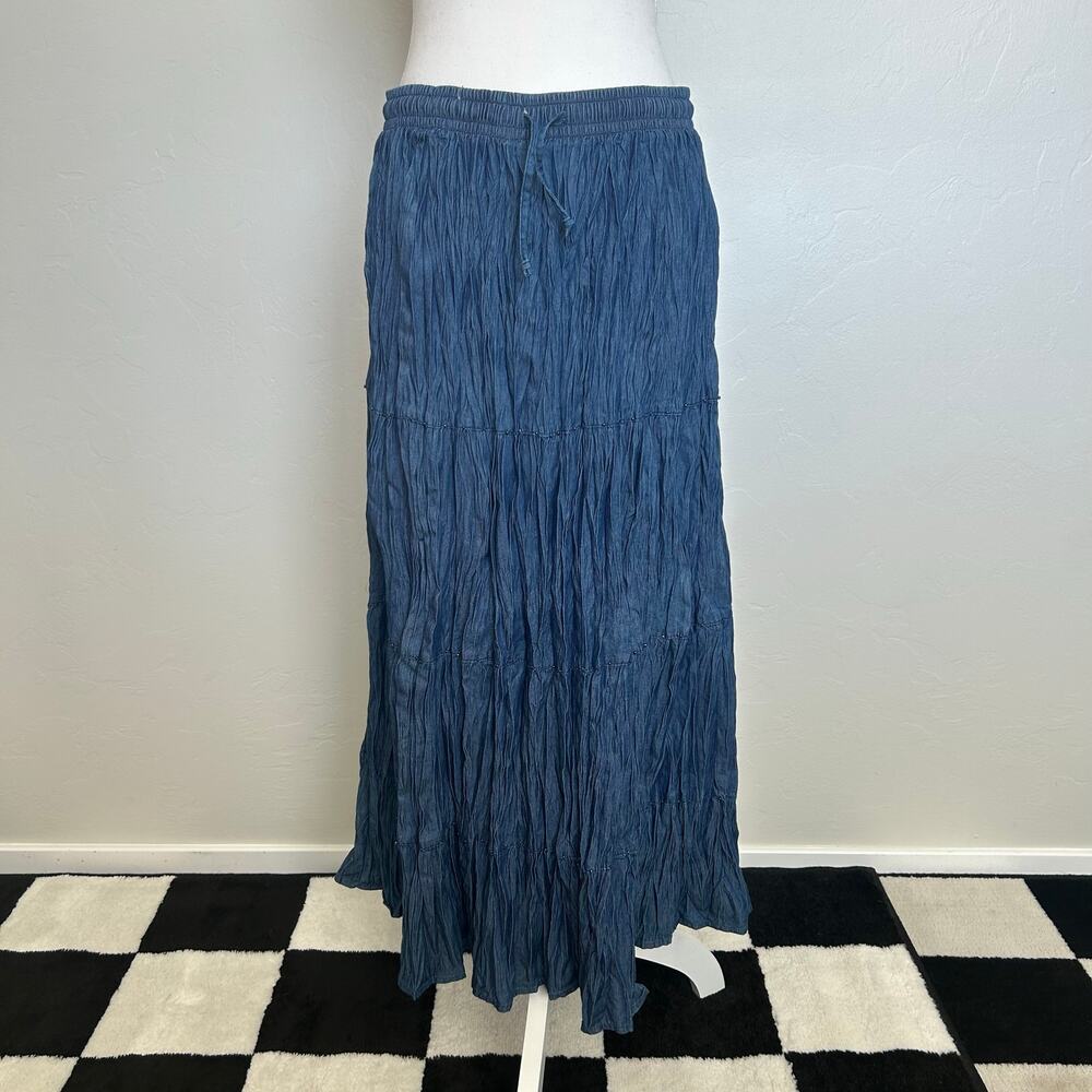 Pleated denim maxi!